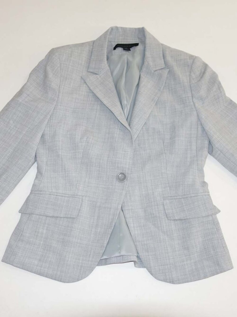 Express Design Studio Women's 1 Button Blazer Jacket Size 4 Light Gray Suit Coat